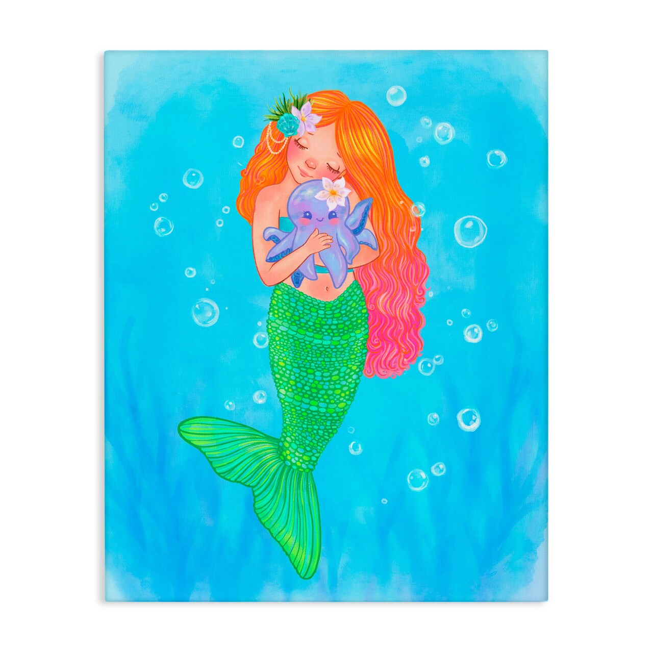 Stupell Industries Sweet Mermaid Love  Canvas Wall Art, design by Stephanie Sanchez